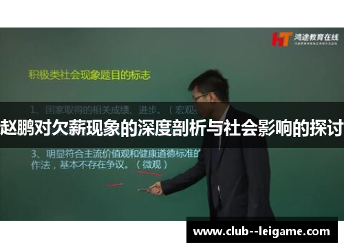 赵鹏对欠薪现象的深度剖析与社会影响的探讨